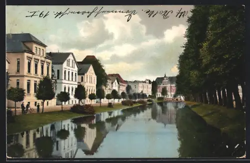 AK Oldenburg / Gr., Wohnhäuser am Staugraben, Staugrabenstrasse