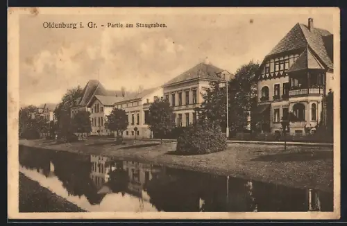 AK Oldenburg i. Gr., Partie am Staugraben