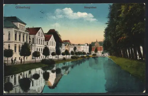 AK Oldenburg / Gr., Staugrabenstrasse am Staugraben