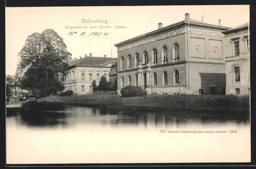 AK Oldenburg / Gr., Augusteum und Grossh. Palais in der Elisabethstrasse