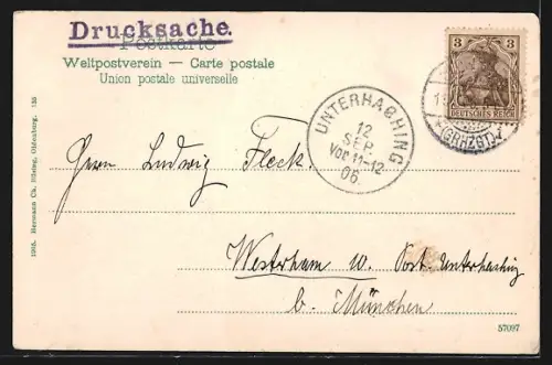 AK Oldenburg i. Gr., Partie an der Hunte mit Augusteum u. Grossherzogl. Palais, Elisabethstrasse