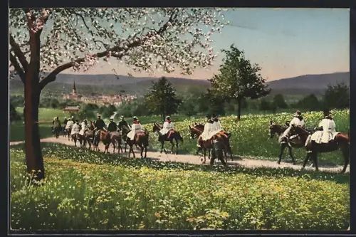 AK Münster /LU, Auffahrts-Prozession im Seetal