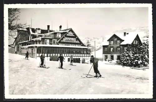 AK Bühl-Nesslau, Kurhaus Grütli im Schnee, Bes. Familie H. Schnäpper-Rutz