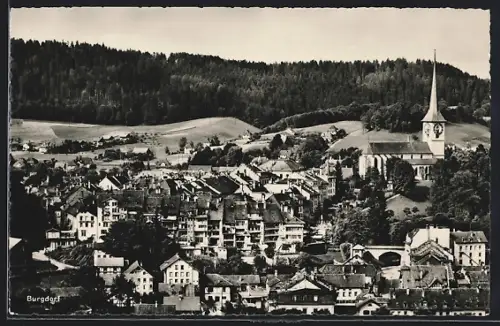 AK Burgdorf, Ortspanorama mit Blick zur Kirche