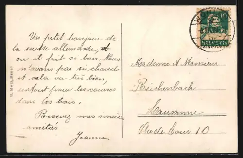 AK Wohlen /AG, Ortsansicht umrahmt von Bäumen