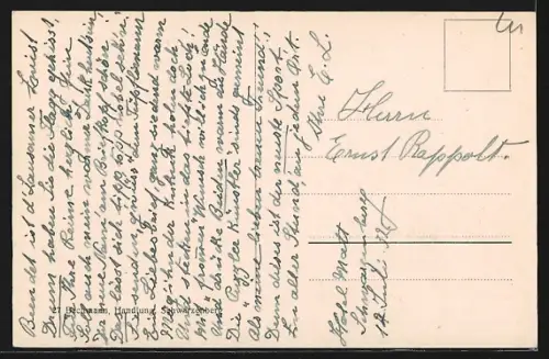 AK Schwarzenberg, Ortspartie mit Kirche