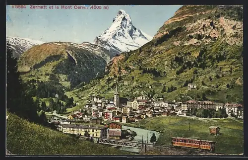 AK Zermatt, Panorama et le Mont Cervin