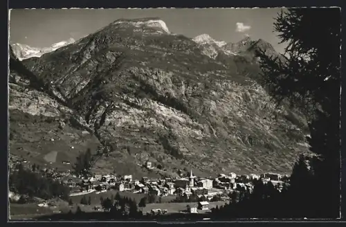 AK Zermatt, Teilansicht mit Rothorn, Plattenhörner und Mettelhorn