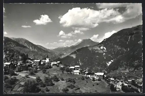 AK Zeneggen /Wallis, Rhonetal mit Bergen