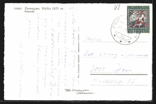 AK Zeneggen /Wallis, Rhonetal mit Bergen