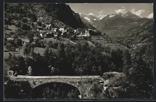 AK Stalden im Vispertal, Teilansicht mit Viadukt