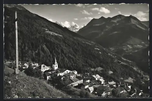 AK Saint-Luc, Teilansicht mit Besso, Gabelhorn und Cervin