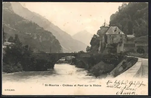 AK St-Maurice, Château et Pont sur le Rhône