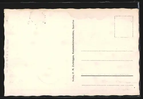 AK Saas-Fee, Teilansicht mit Allalinhorn und Alphubel