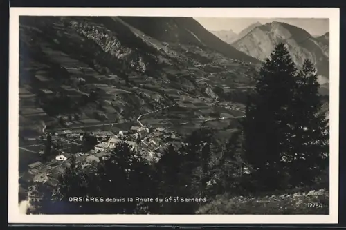 AK Orsières, Panorama depuis la Route du Gd-St-Bernard