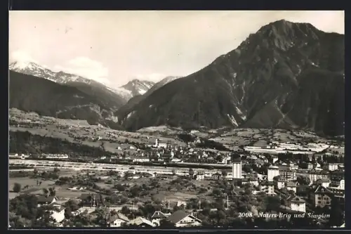 AK Naters-Brig, Teilansicht mit Simplon
