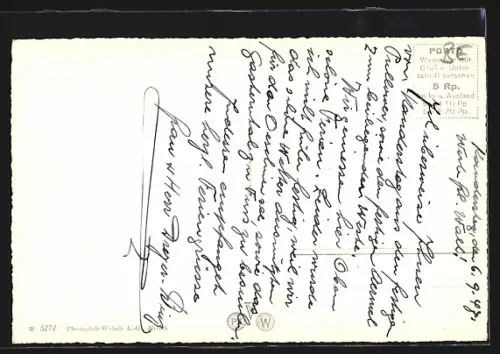 AK Kandersteg, Teilansicht mit Blümlisalp