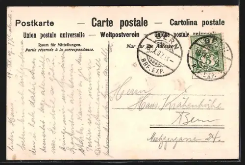 AK Bern, Kirchenfeldbrücke und das Bundeshaus