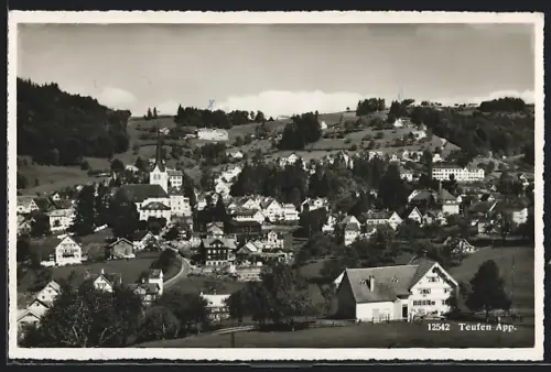 AK Teufen /App., Ortsansicht den Berghang hinauf