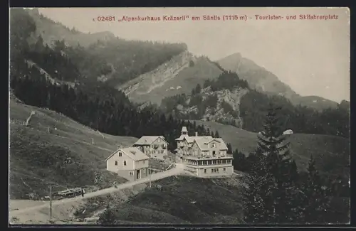 AK Urnäsch, Alpenkurhaus Kräzerli am Säntis aus der Vogelschau