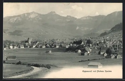AK Appenzell, Blick gegen den Hohen Kasten