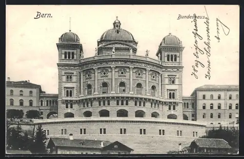 AK Bern, Bundeshaus in der Frontalansicht