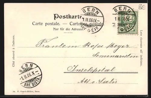 AK Bern, Bundeshaus in der Frontalansicht