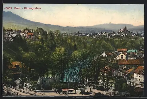 AK Bern, Bärengraben aus der Vogelschau