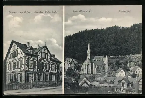 AK Schmitten i. T., Gasthaus zum Ochsen Inh. Anton Ochs, Totalansicht