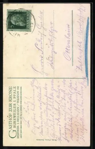 AK Burrweiler /Pfalz, Gasthof zur Krone