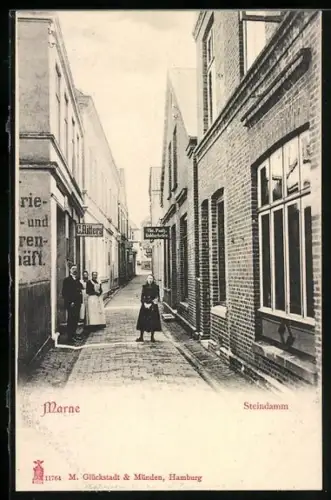 AK Marne / Dithmarschen, Steindamm, C. Ritters Geschäft