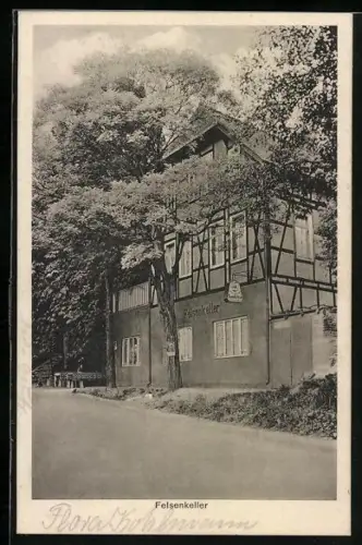 AK Schlotheim in Thüringen, Gasthaus Felsenkeller, Bes. O. Ring