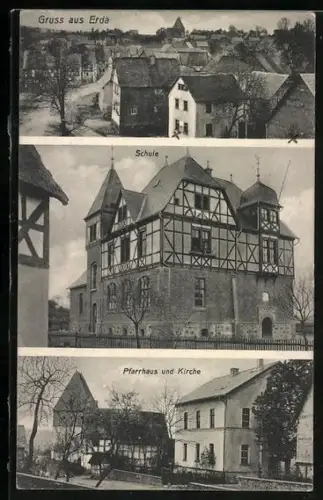 AK Erda, Schule, Pfarrhaus und Kirche