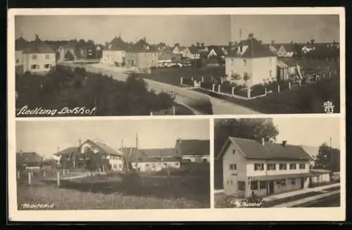 AK Unterschleissheim, Bahnhof, Siedlung Lohhof und Maxfeldhof