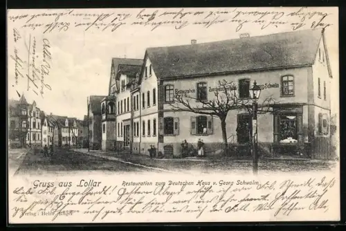 AK Lollar, Restaurant zum Deutschen Haus von Georg Schwalm