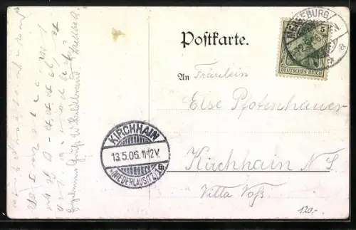 Lithographie Schkopau, Gasthof zum Deutschen Kaiser, Schloss, Strassenbahn