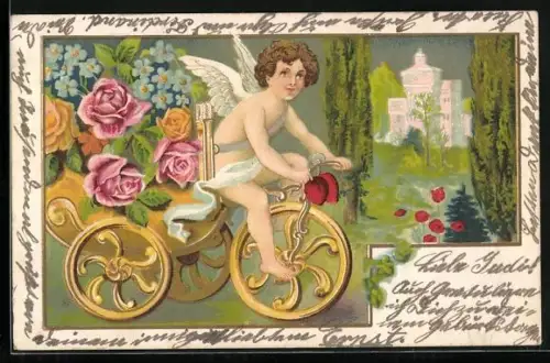 AK Amor fährt mit einem Wagen voller Blumen
