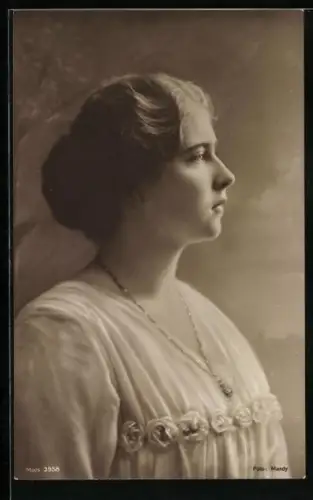 AK Prinzessin Maria von Rumänien, Profilportrait