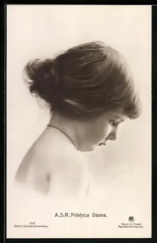 AK Prinzessin Ileana von Rumänien im Profil aufgenommen