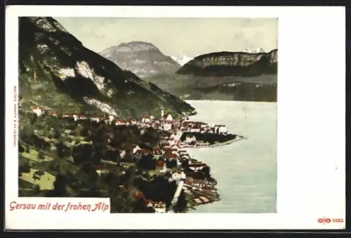 AK Gersau, Ortsansicht mit der frohen Alp