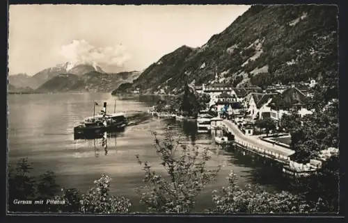 AK Gersau, Teilansicht mit Pilatus