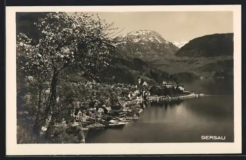 AK Gersau, Ortspanorama aus der Vogelschau