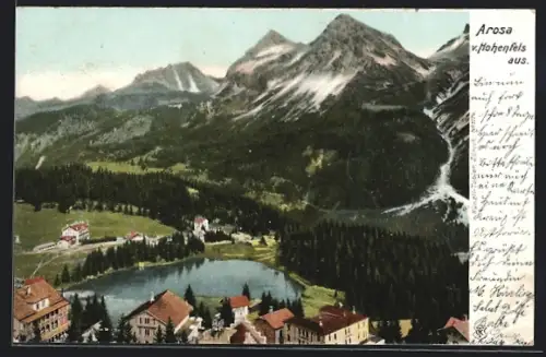 AK Arosa, Teilansicht v. Hohenfels aus