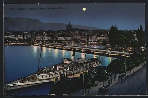AK Genève, Rade et Pont du Mont Blanc, La lune