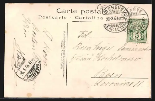 AK Genève, Pont des Bergues et Ile Rousseau