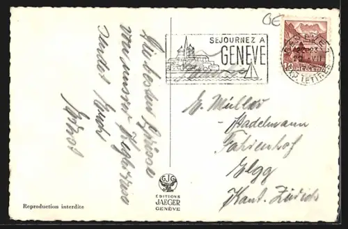 AK Genève, Quai du Mont-Blanc et Vue sur la Ville