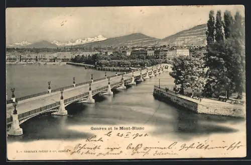 AK Genève, Genève et le Mont-Blanc, Panorama