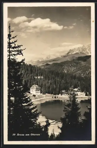 AK Arosa am Obersee, Ortsansicht aus der Vogelschau