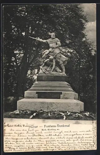 AK Chur, Fontana-Denkmal