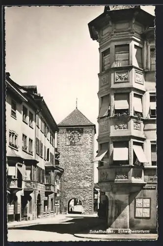 AK Schaffhausen, Strassenpartie mit Schwabentorturm
